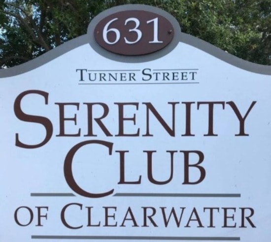 Serenity Club building sign at 631 Turner Street